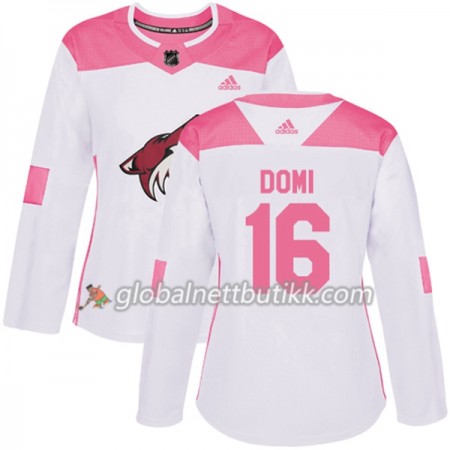 Arizona Coyotes Hockeydrakt Max Domi 16 2017-2018 Hvit Rosa Fashion Adidas Authentic - Dame